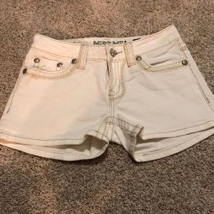 White Miss Me Shorts